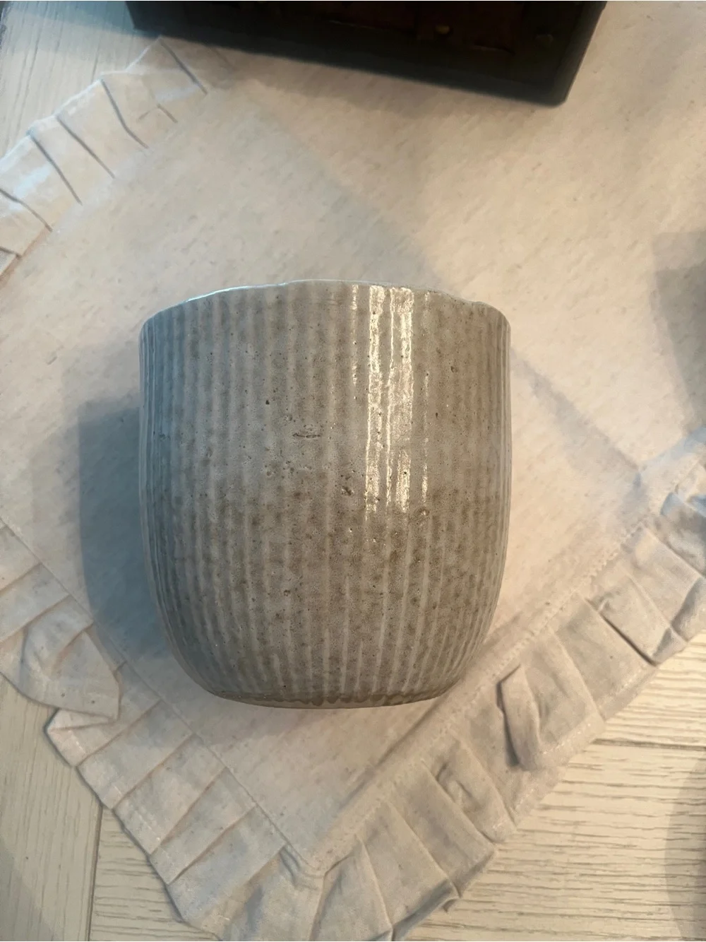 Vintage Zanesville pottery- Ceramic Planter - Light Gray